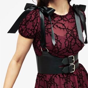 Disturbia Sylph Ribbon Tie Shoulder Buckled Waist Harness M/L
